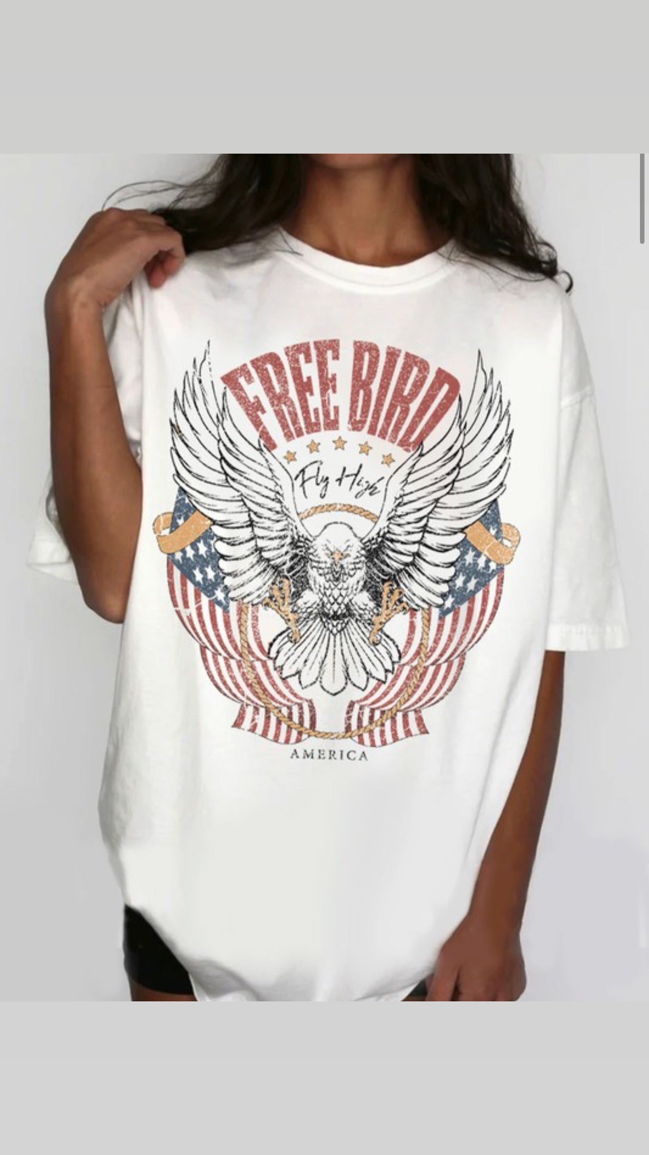 FREE BIRD FLY HIGH EAGLE GRAPGIC TEE